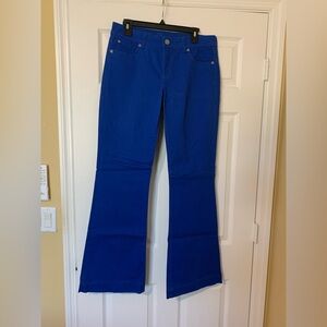 Kut from the Kloth Maggy Flare Wide Leg Bootcut Jeans Cobalt Blue Size 10 Casual